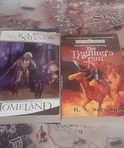3 Forgotten Realms  Drizzt Do'Urden books by R.A. Salvatore: The Halfling's Gem , Homeland