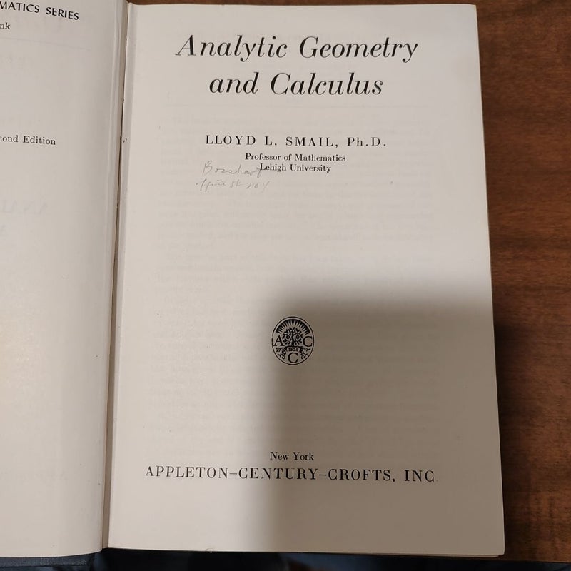 Analytic Geometry and calculus 