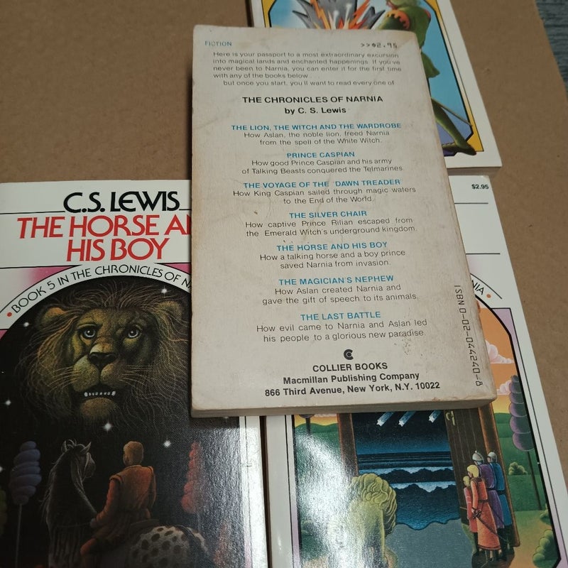 C. S. Lewis lot 4 books- Chronicles of Narnia # 2  4 5 7