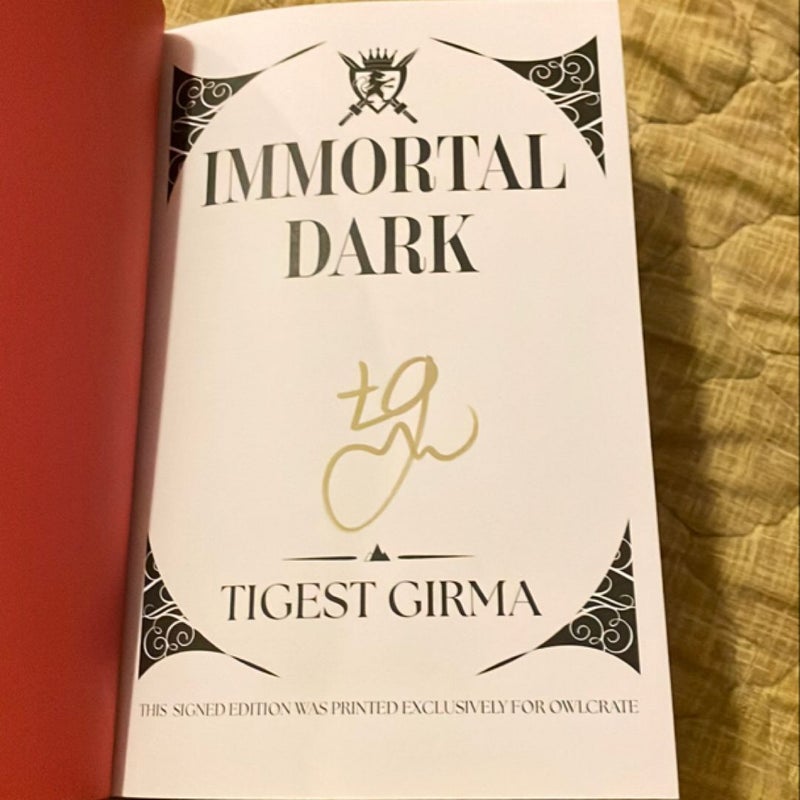 Signed Owlcrate Edition of Immortal Dark