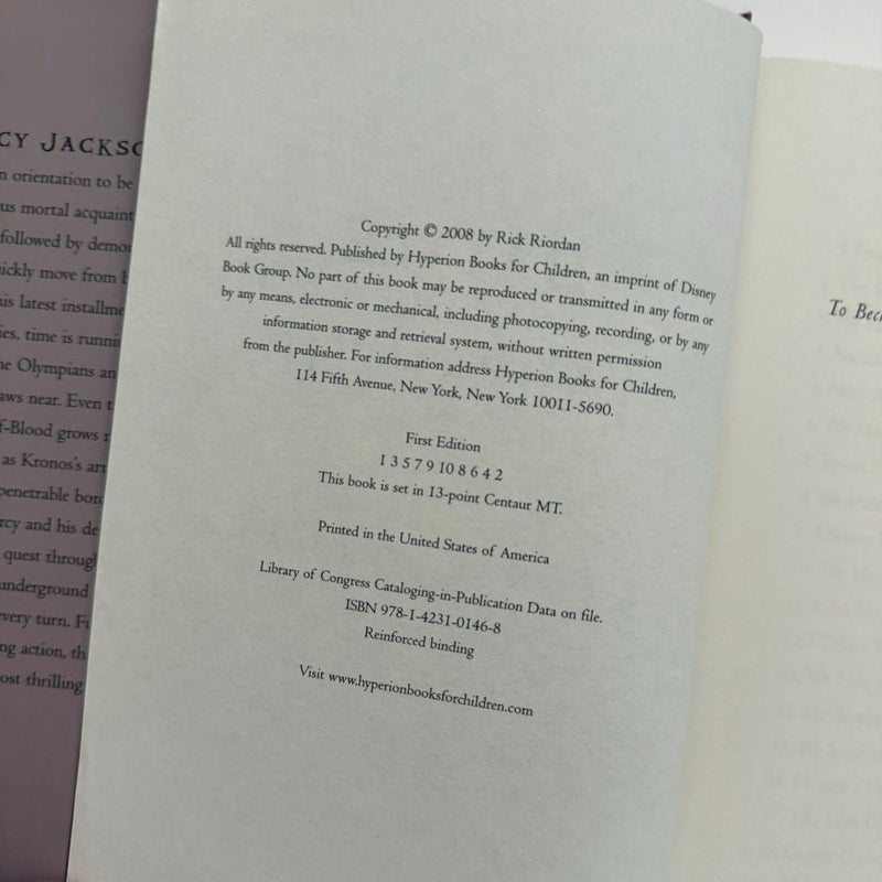 The Battle of the Labyrinth *FIRST EDITION, FIRST PRINTING* (Percy Jackson and the Olympians)