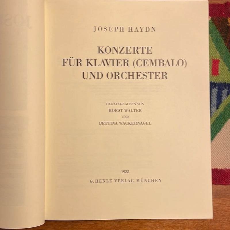 Joseph Haydn Werke: Konzerte für Klavier (Cembalo) und Orchester