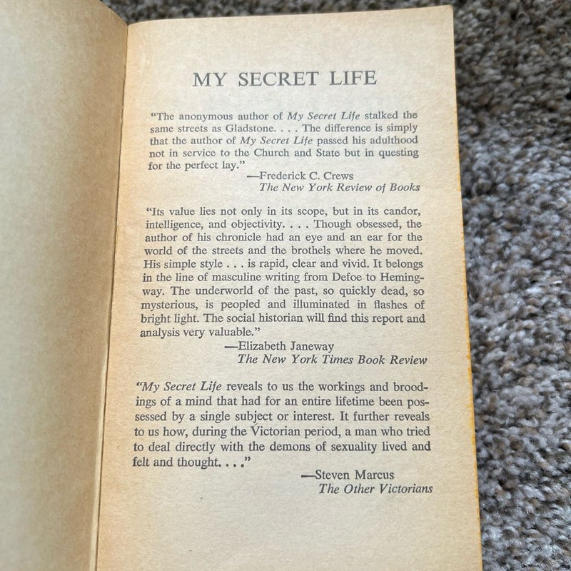 My Secret Life by Anonymous Victorian England Erotica Grove Press