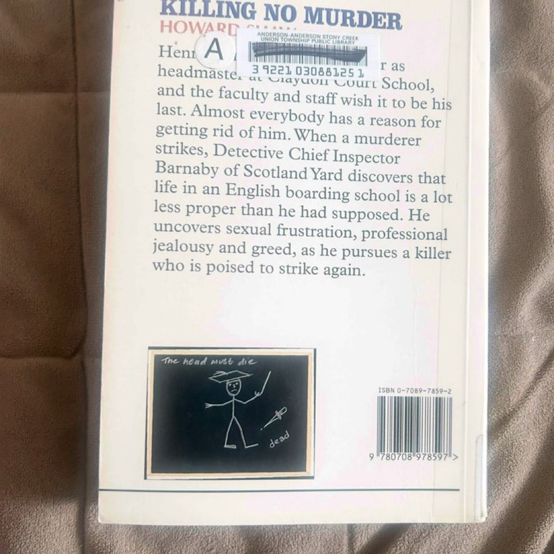 Killing No Murder Large Print Ex Lib 11213