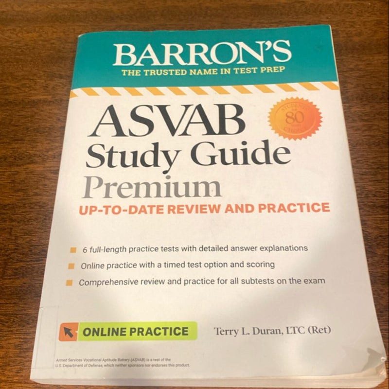 ASVAB Study Guide Premium: 6 Practice Tests + Comprehensive Review + Online Practice