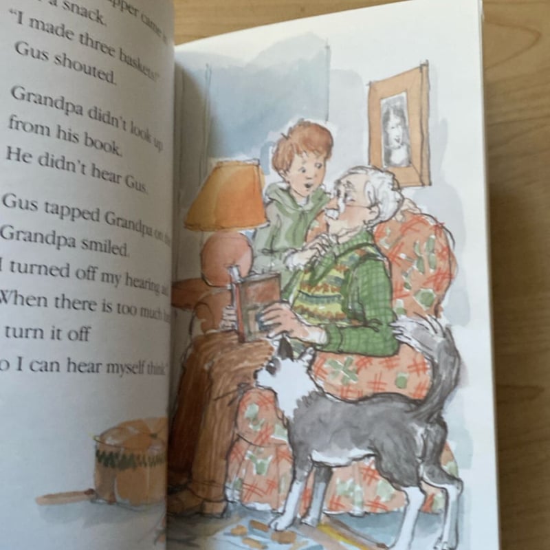 Gus and Grandpa at Basketball