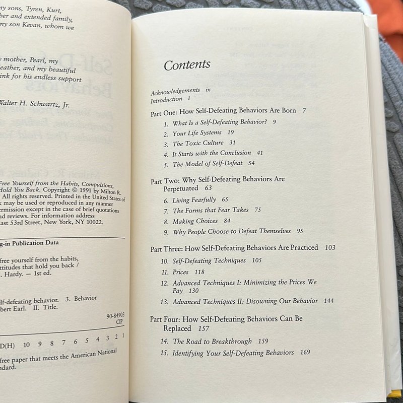 Self-Defeating Behaviors by Milton R. Cudney