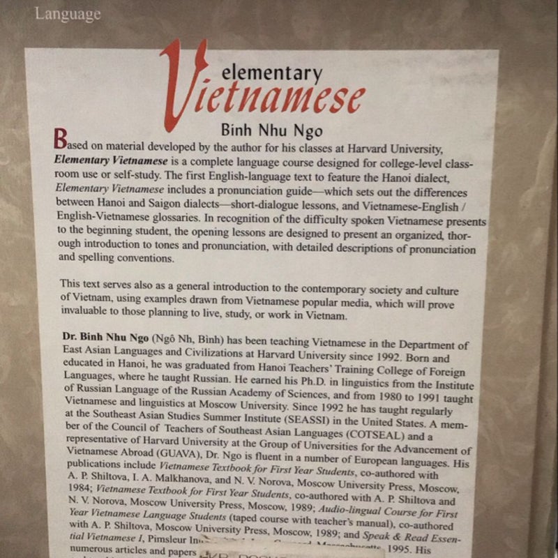 Elementary Vietnamese