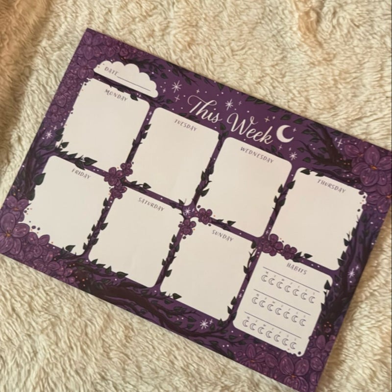 Violet Made of Thorns weekly desk planner (Illumicrate exclusive)