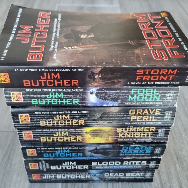 JIM BUTCHER DRESDEN FILES SERIES SET OF 7 PAPERBACK BOOKS #1 - 7 FIRST EDITION