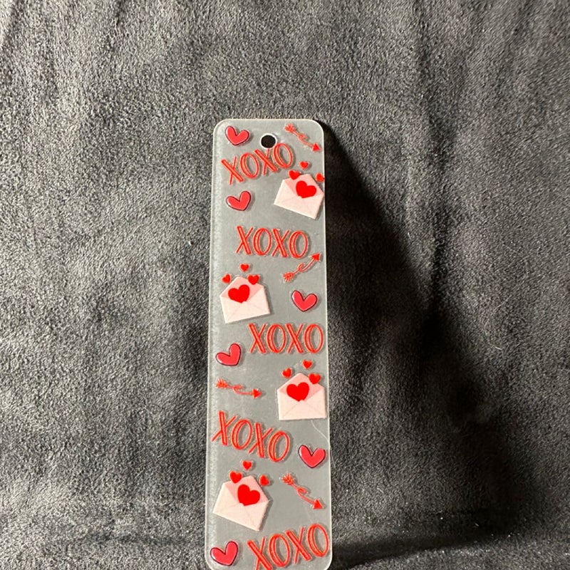 Valentines small clear acrylic bookmarks