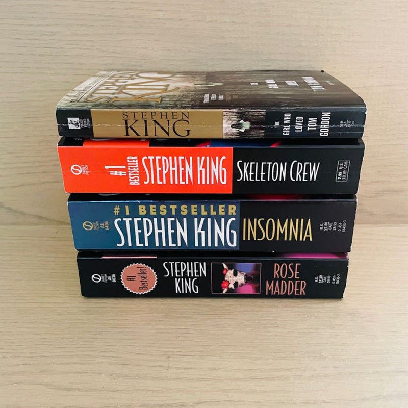 Stephen King Bundle-Lot of 4; The Girl Who Loved Tom Gordon, Rose Madder, Insomnia, Skeleton Crew