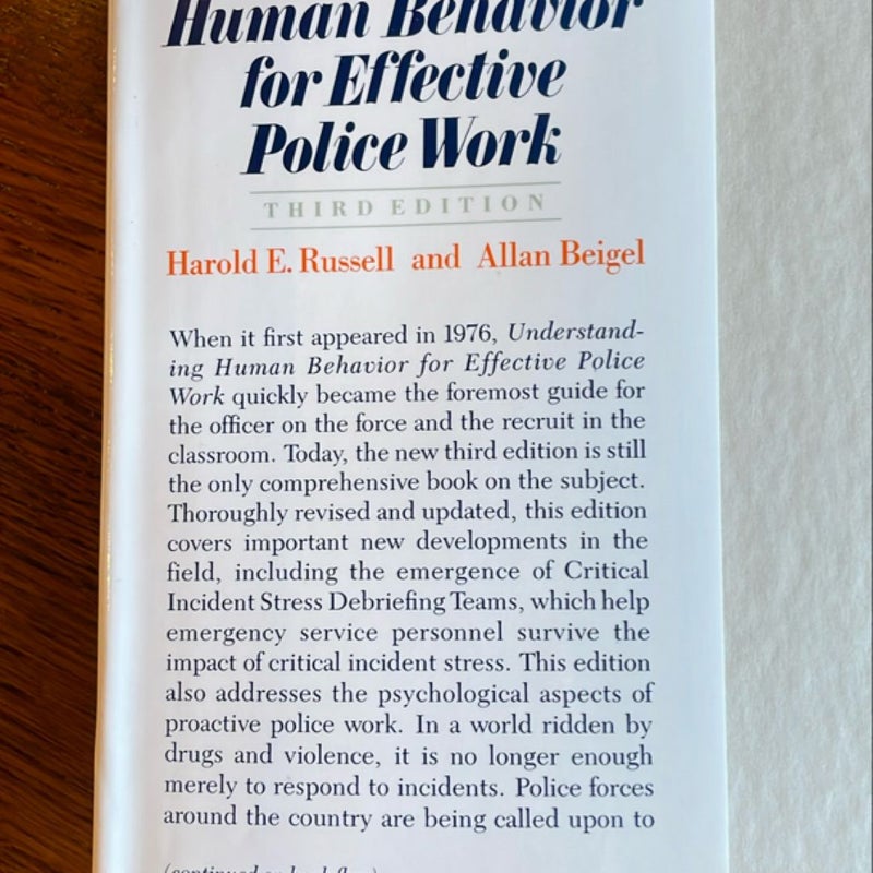 Understanding Human Behavior for Effective Police Work