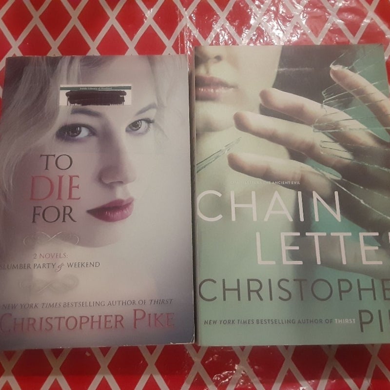 2 Christopher Pike lot The Chain Letter ,  To Die For