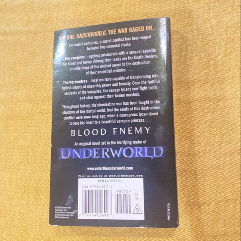 Underworld Blood Enemy by Greg Cox, Paperback Pangobooks