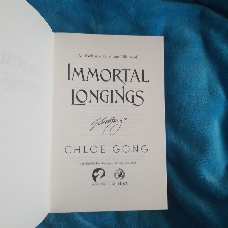 Immortal Longings Signed Fairyloot 