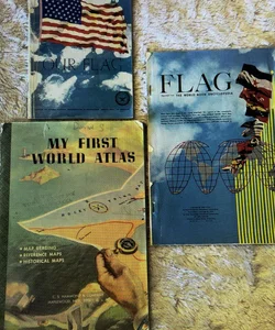 Bundle of US and World Flag and World Atlas Booklets 50s & 60s