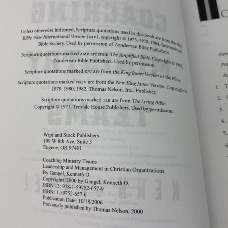 Coaching Ministry Teams