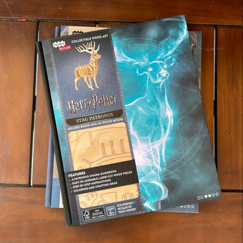 IncrediBuilds Harry Potter Harry's Patronus Deluxe Book and Model Set