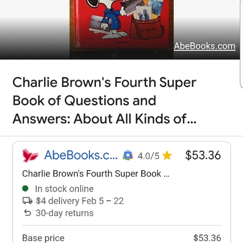 Charlie Brown's FOURTH Super Book of Questions and Answers about all kinds of people and how the live!