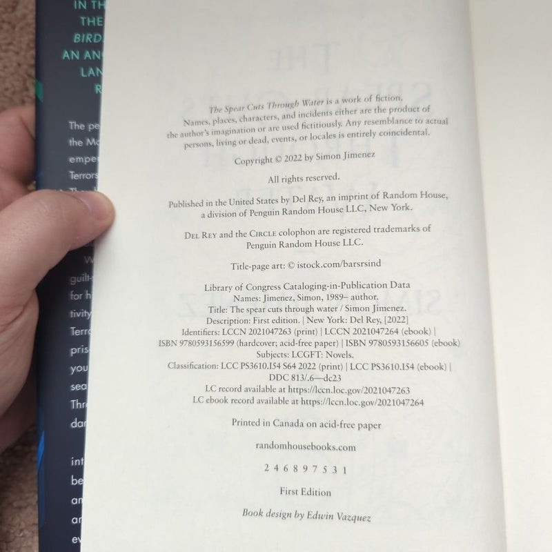 The Spear Cuts Through Water First Edition Hardcover 