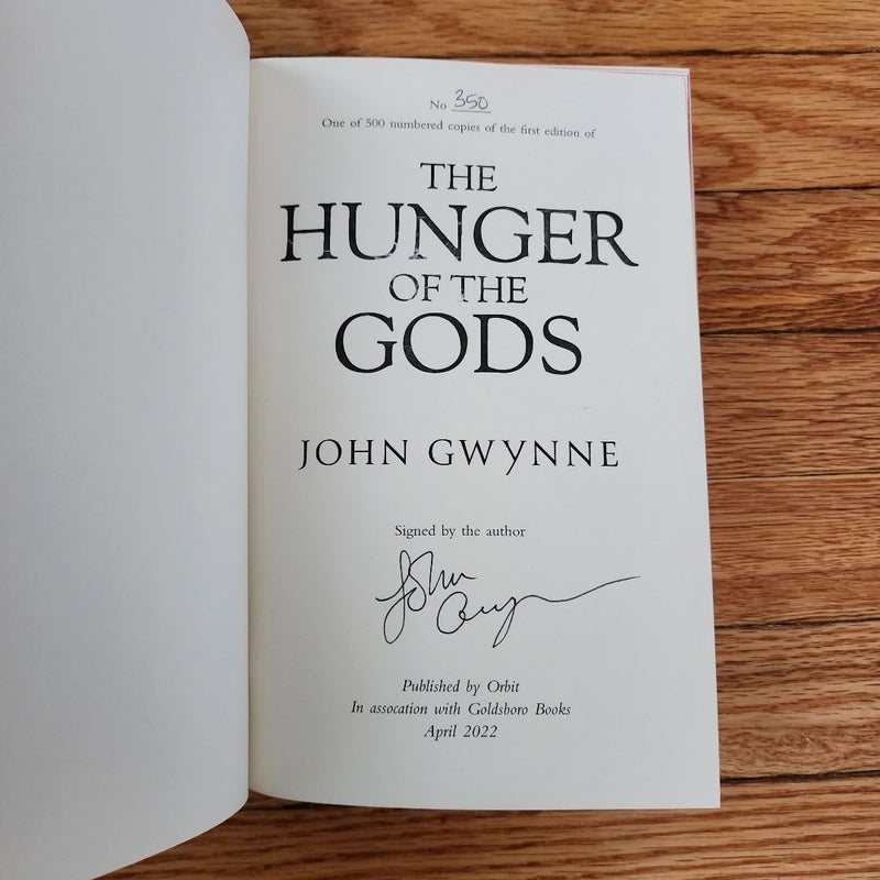 Goldsboro Exclusive SIGNED Hunger of hotsell the Gods by John Gwynne Numbered 8/500