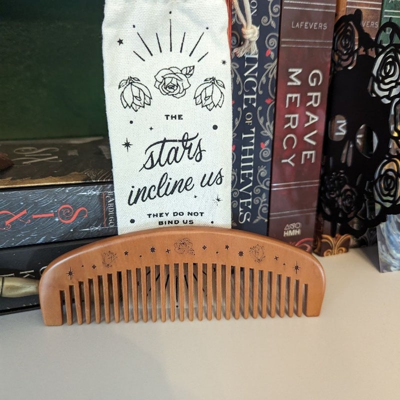 The Stars Incline Us Wooden Comb and Bag