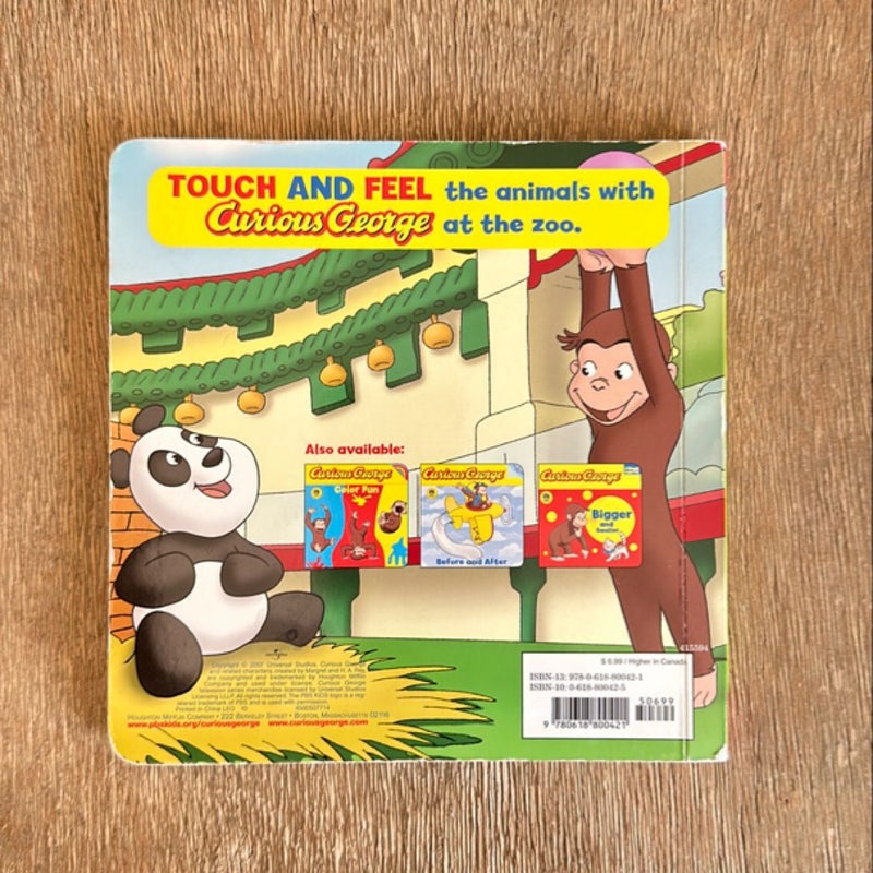 Curious George at the Zoo (cgtv Touch-And-Feel Board Book)