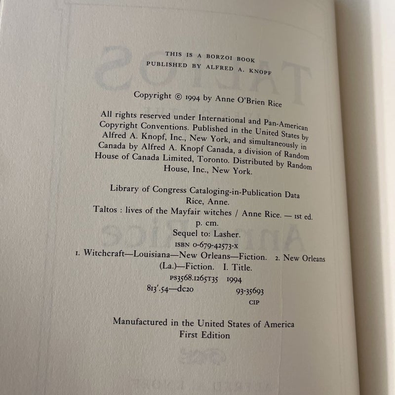 Taltos (first edition)