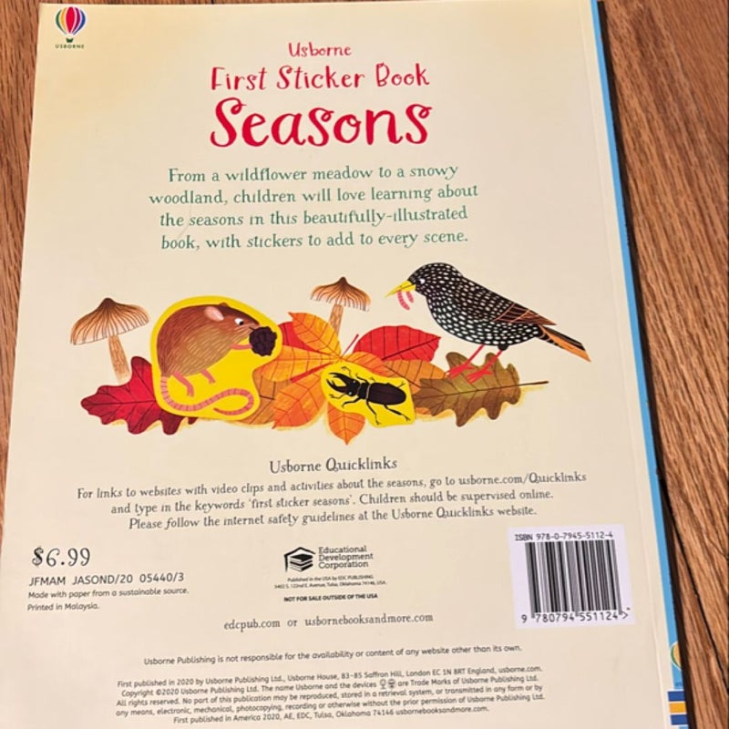 First sticker book seasons