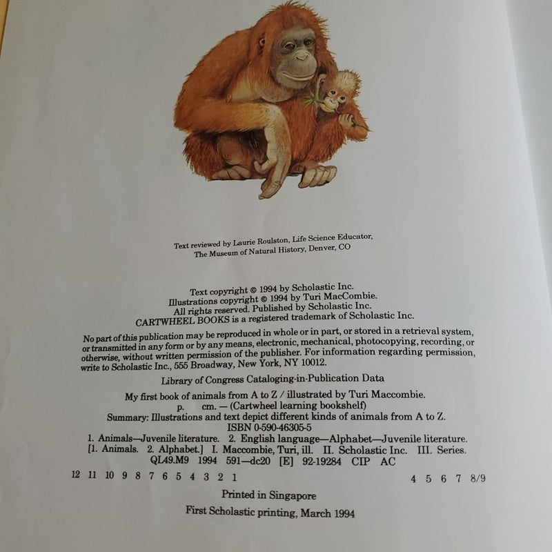 My First Book of Animals from A to Z