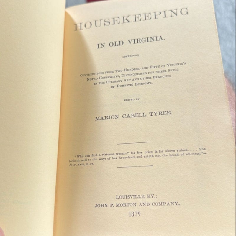 Housekeeping in Old Virginia, 1879