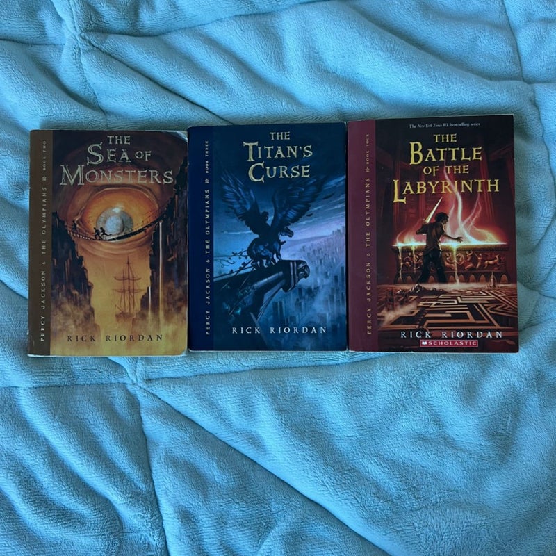 Percy Jackson and the Olympians books 2-4 out of print softcover