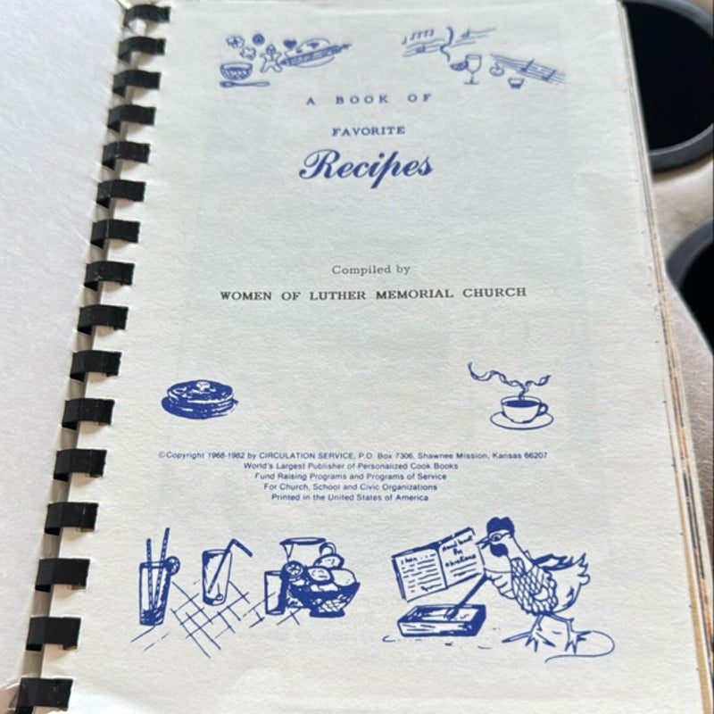 Rare Luther Memorial Memorable Meals Spiral Bound Vintage 1968 Cookbook