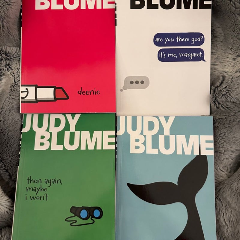 Judy Blume bundle. Deerie, Are You There Gid It’s Me Margaret, Then Again Maybe I Won’t, and Blubber