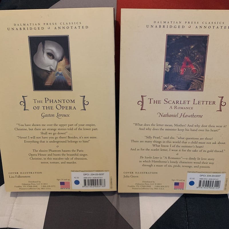 Phantom of the Opera/The Scarlet Letter (Annotated and Unabridged)