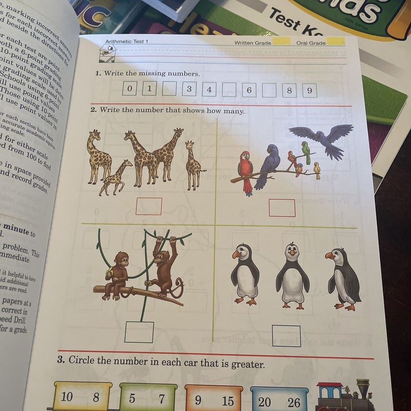 abeka 1st Grade teacher key/ video manual  arithmetic test & speed drill workbook
