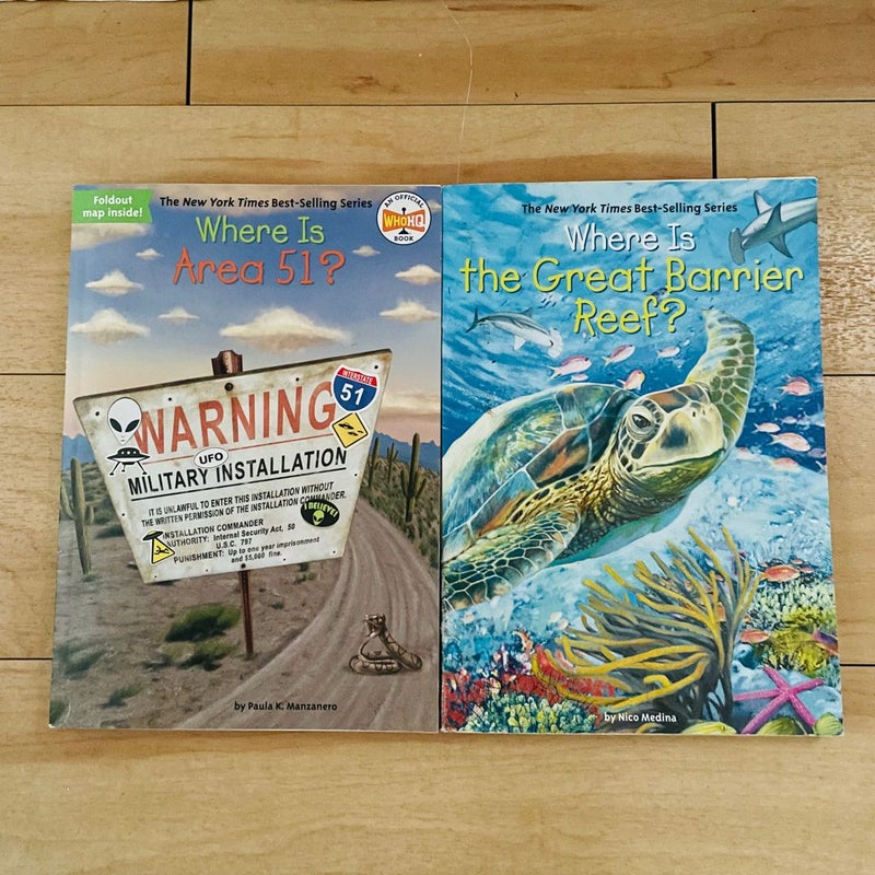 Where Is…. Bundle-Lot of 4; Great Barrier Reef, Area 51, Amazon, Seven Wonders of Ancient World