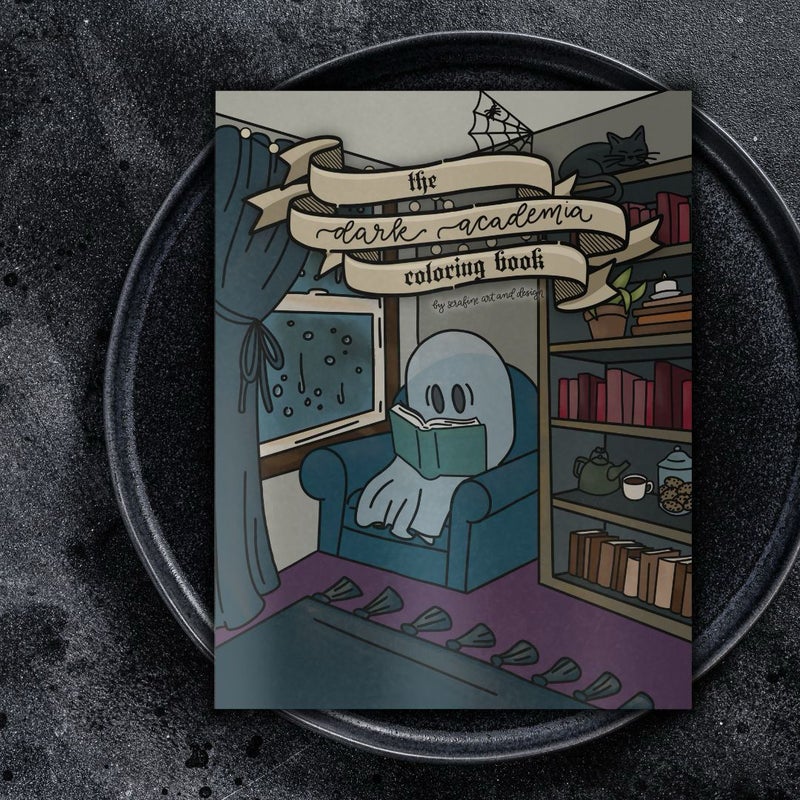 The Dark Academia Coloring Book, by Serafine Art and Design