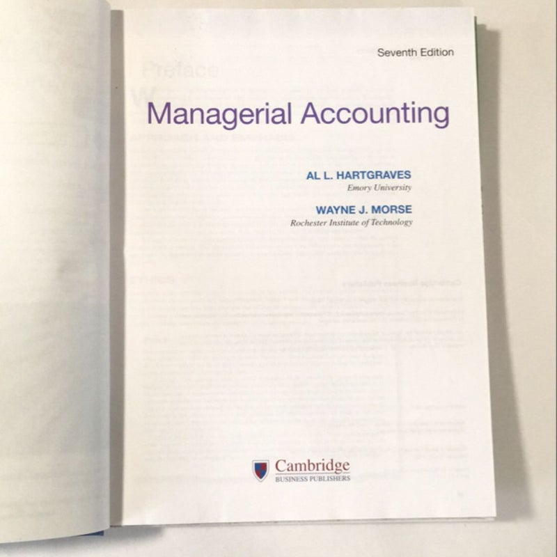 Managerial Accounting