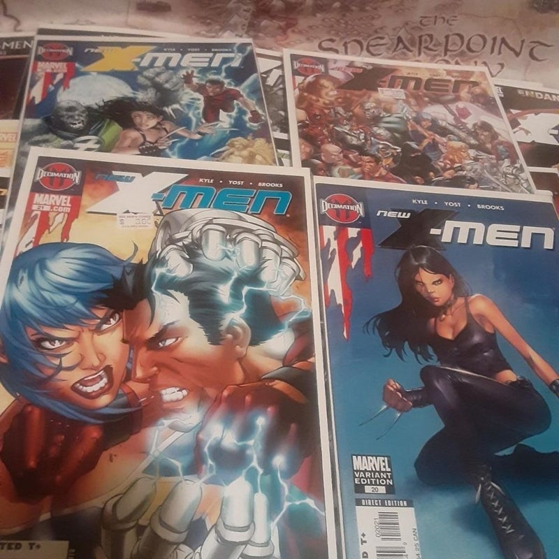 Complete Kyle & Yost New X-men run 20-46, Magik , X-23 Marvel Comic Lot. 20 is a variant Tan cover. 37-43 have Scottie Young art. Some reading wear,  Good shape overall. =0
Including important Magik story arc.