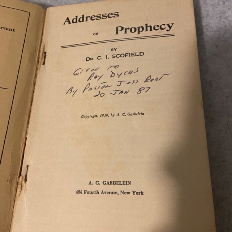 Addresses on Prophecy