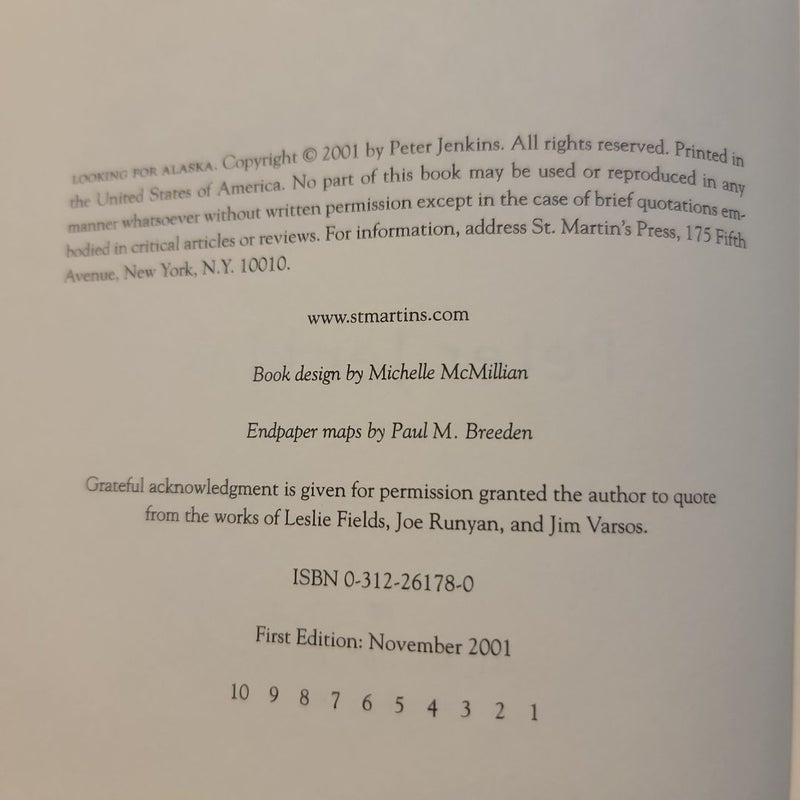 Looking for Alaska (First Edition/First Printing)