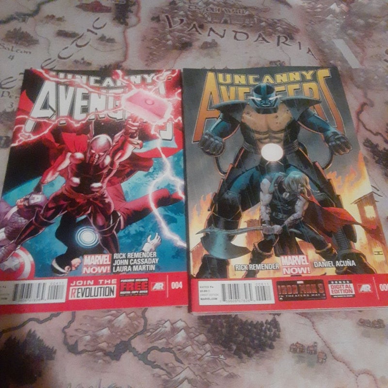 Uncanny Avengers 1,2,3,4,5,6 Rick Remender comic lot