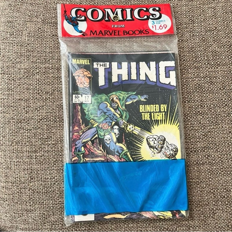 Vintage 1984 Marvel Comic Books Sealed Pkg Set of 3 ~ The Thing, Crystar, Unknown 