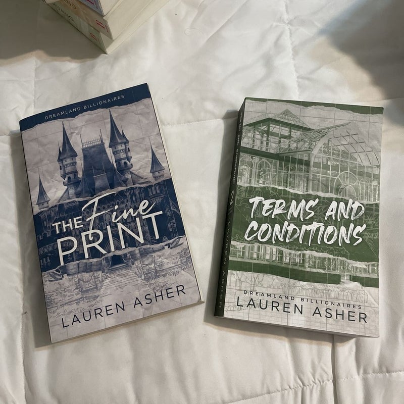 Dreamland Billionaires Collection Terms and Conditions, The Fine Print 2  Books Set By Lauren Asher