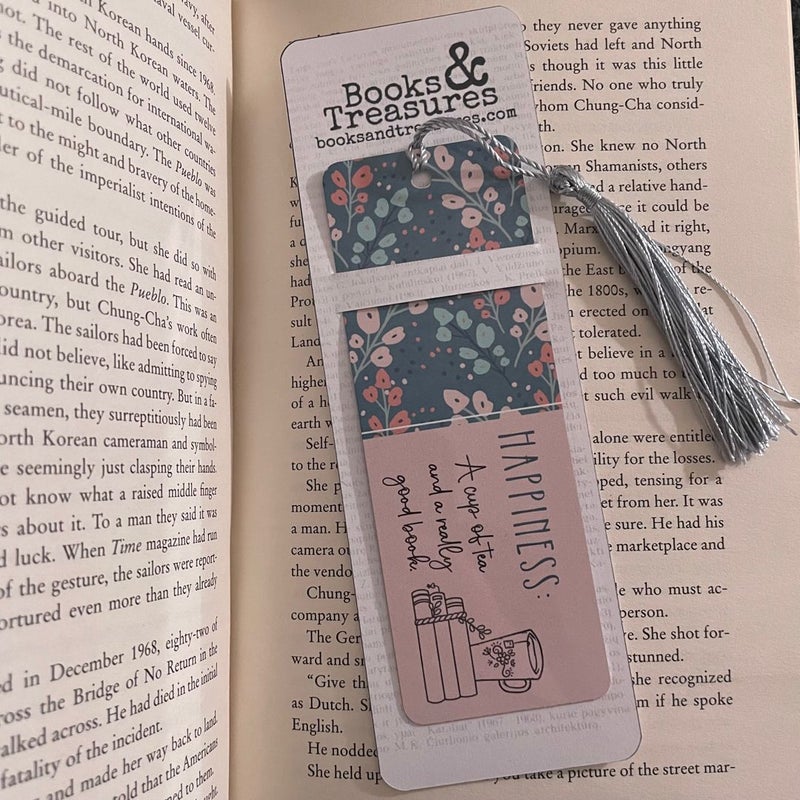 Happiness is Tea & Books Metal Bookmark Handmade Bookish Gift
