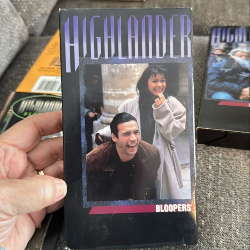 Bundle-Highlander Novel and Bloopers VHS tapes