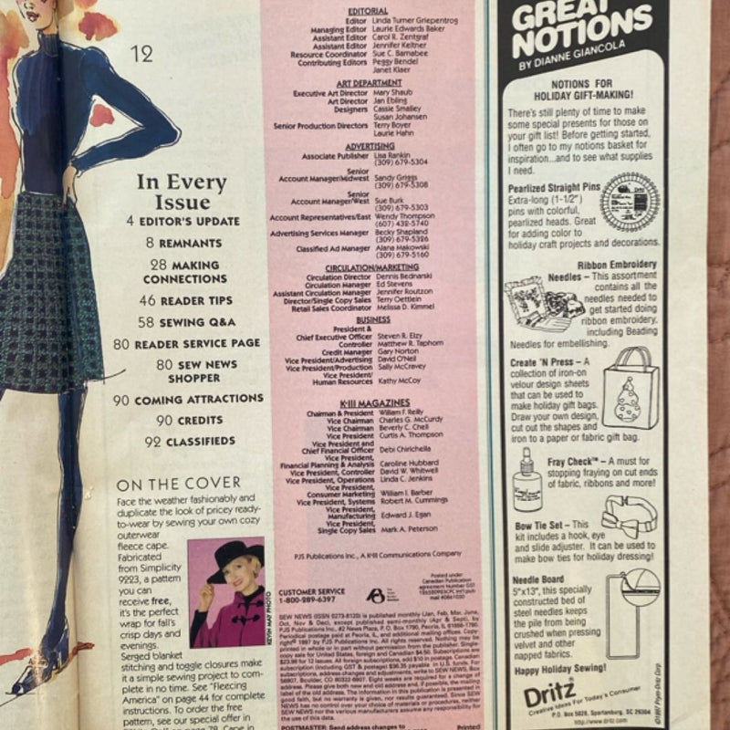 Sew News Magazine (November 1997)