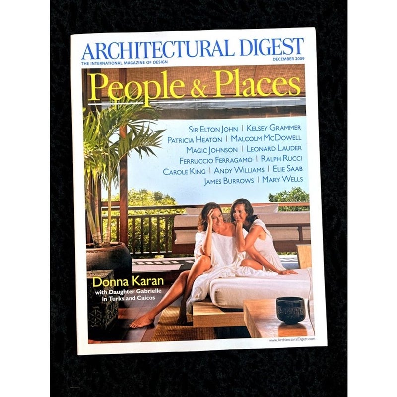 Architectural Digest Magazine December 2009 People & Places 